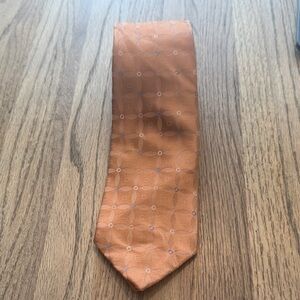 Michael Kors Orange Silk Tie with Subtle Geometric Motif
